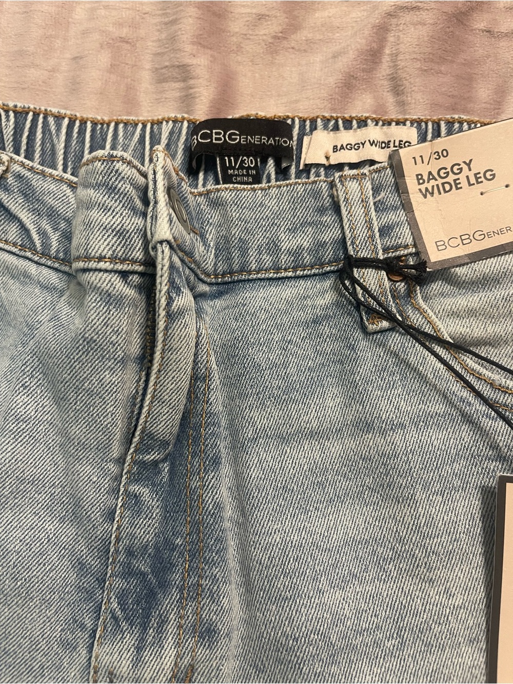 BCBGeneration Men's Relaxed Baggy Jeans - Light Blue Wash